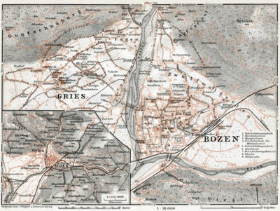 Map of the environs of Bozen/Gries, 1910