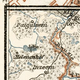Environs of Cesis (Венденъ, Wenden) map, 1914