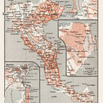 Corfu Isle map, 1908. With town plan of Corfu (Kerkyra)