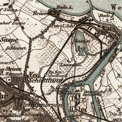 Danzig (Gdańsk) and environs map, 1911