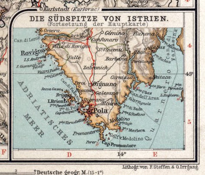 Map of Istria, 1905
