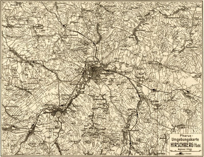Hirschberg im Schlesien (Jelenia Góra) environs map, 1912