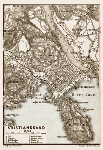 Kristianssand (Kristiansand) town plan, 1931