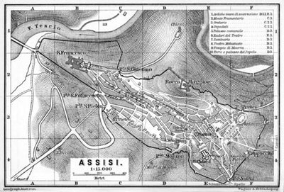 Assisi town plan, 1898