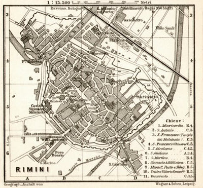 Rimini town plan, 1909