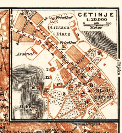 Cetinje city plan, 1911