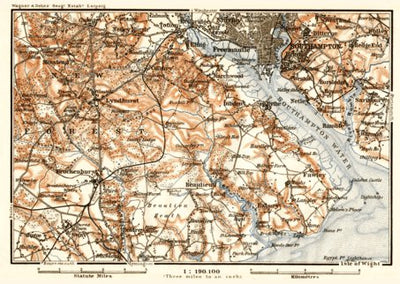 Southampton and environs map, 1906