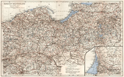 Map of northeastern part of Germany (with East Prussia), 1911