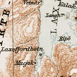 Stjernö - Hammerfest - Nordkap - Vadsö tourist route map, 1931