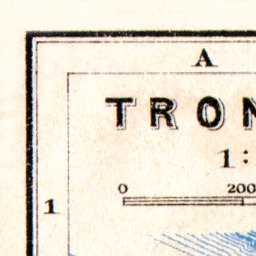 Trondheim (Trondhjem) city map, 1911