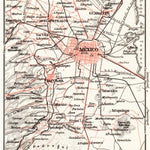 Map of the environs of Mexico City, 1909