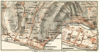 Bordighera environs map, 1913