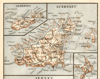Map of the Isle of Guernsey, 1906