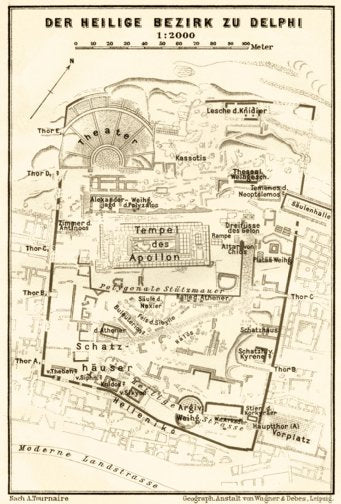 Delphi (Δελφοί) site map, 1908