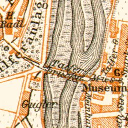 Bolzano (Bozen) and Gries, city map. Environs of Bolzano/Gries map, 1913