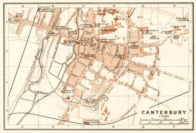 Canterbury city map, 1906