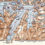 Stjernö - Hammerfest - Nordkap - Vadsö tourist route map, 1910