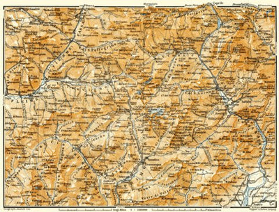 Fleims, Primör and Cordevole valleys map, 1906