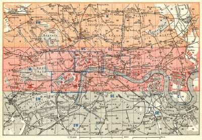 London, general map, 1909