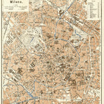 Milan (Milano) city map, 1929