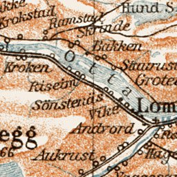 North [Nordl(ige del af)] Gudbrandsdal and Ottadal district map, 1931