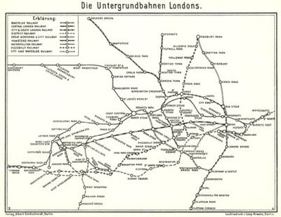 London tube diagram, 1911