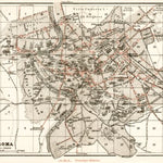 Rome (Roma), tramway network map, 1909