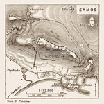 Samos (Σάμος), ancient site map drawn after Ernst Fabricius, 1914