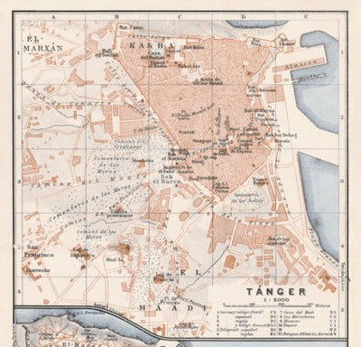 Tánger (طنجة, Tangier) city map, 1929