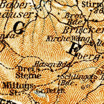Karkonosze (Krkonoše, Riesengebirge) mountains map, 1906 (second version)