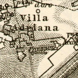 Hadrian's Villa (Villa Adriana) site environs map, 1909