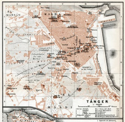 Tánger (طنجة, Tangier) city map, 1913