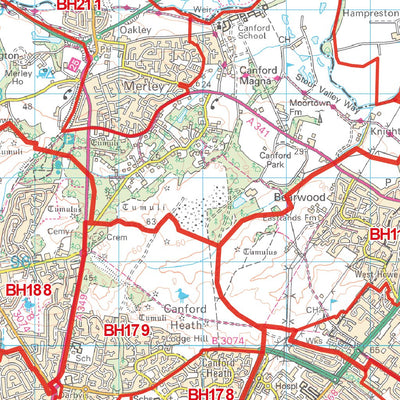 XYZ Postcode Sector Map - (G21) - Bournemouth BH
