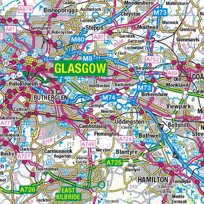Glasgow-Edinburgh Map by Red Geographics | Avenza Maps