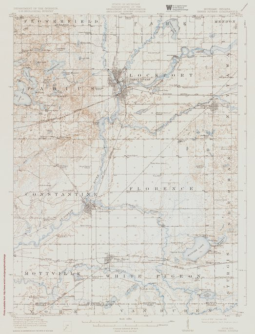 MI-IN-THREE RIVERS: Authoritative US Topos Historic 1932 Map by Western ...