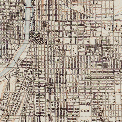 MI-GRAND RAPIDS: Authoritative US Topos Historic 1914