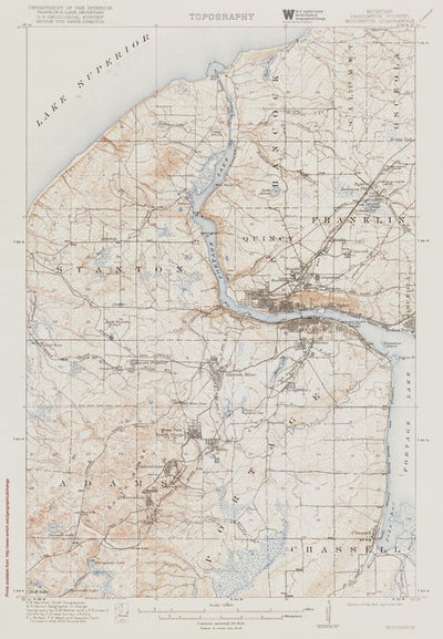 MI-HOUGHTON: Authoritative US Topos Historic 1917