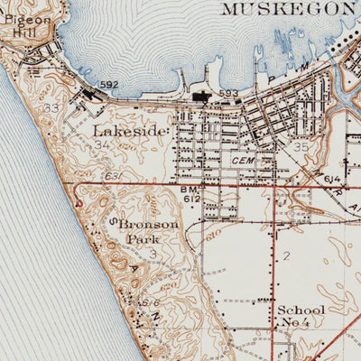 MI-LAKE HARBOR: Authoritative US Topos Historic 1936