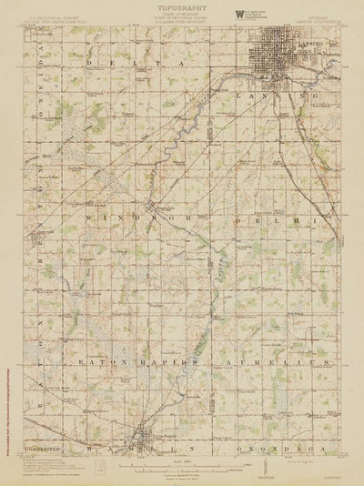 MI-LANSING: Authoritative US Topos Historic 1912