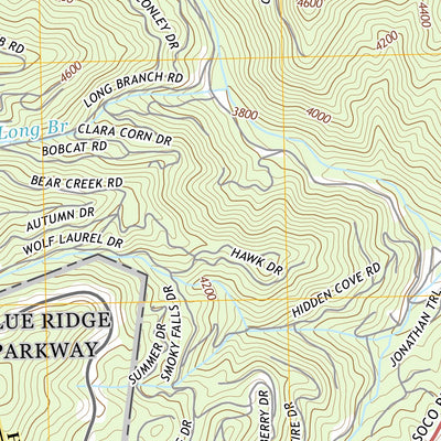 NPS/USGS 2016 Bunches Bald Topographic Map