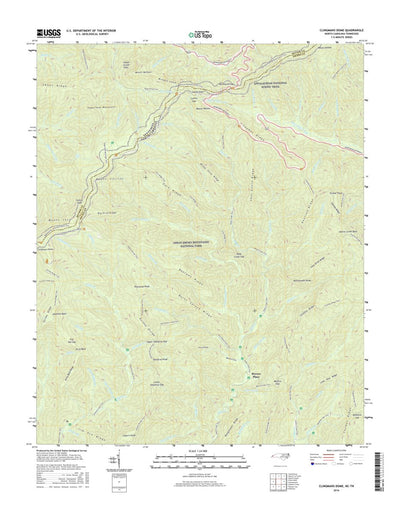 NPS/USGS 2016 Clingmans Dome Topographic Map