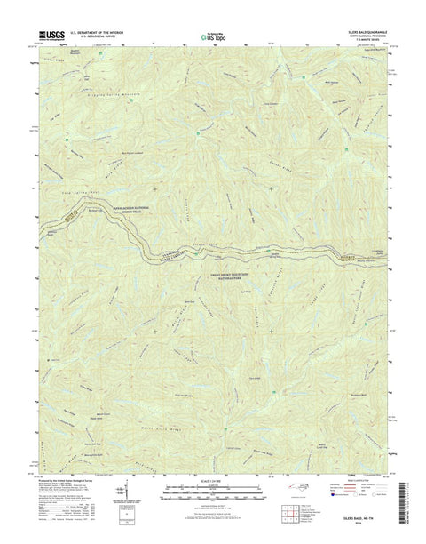 NPS/USGS 2016 Silers Bald Topographic Map