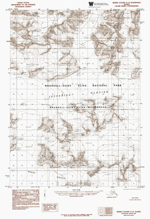 AK-BERING GLACIER C2: Authoritative US Topos 1985