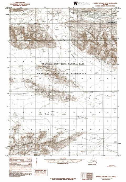 AK-BERING GLACIER C5: Authoritative US Topos 1985