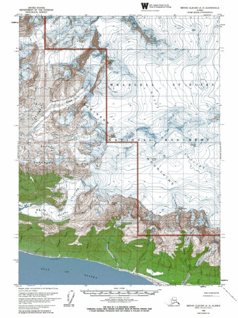 AK-BERING GLACIER A3: Authoritative US Topos 1959