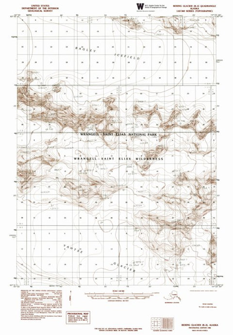 AK-BERING GLACIER B2: Authoritative US Topos 1985