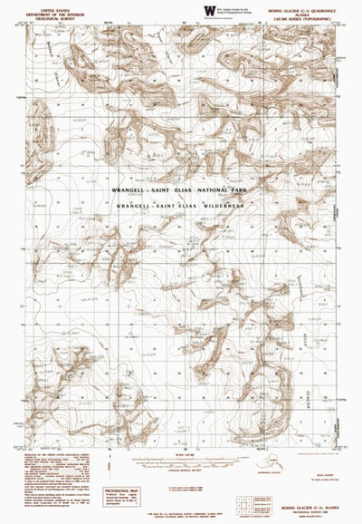 AK-BERING GLACIER C1: Authoritative US Topos 1985