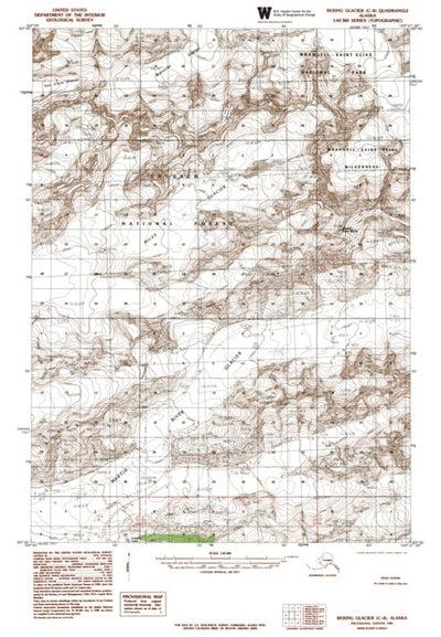 AK-BERING GLACIER C8: Authoritative US Topos 1985