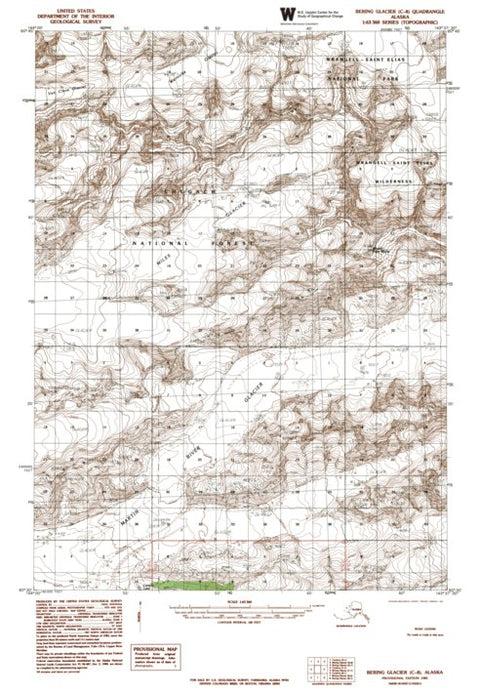 AK-BERING GLACIER C8: Authoritative US Topos 1985