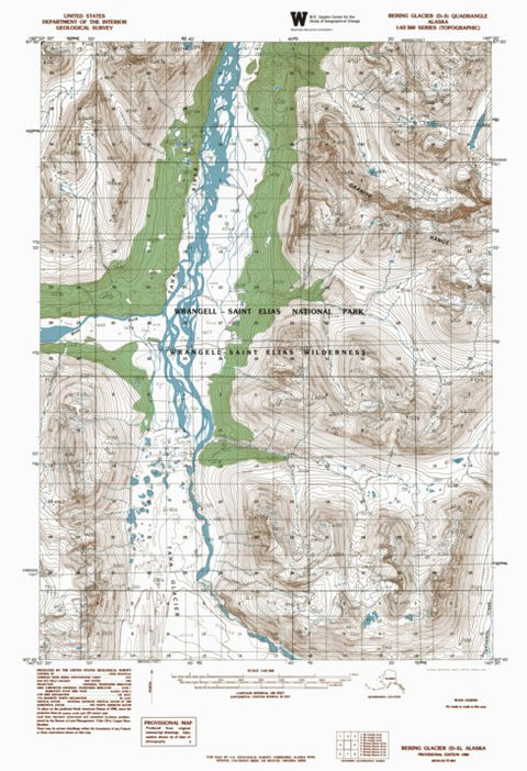 AK-BERING GLACIER D5: Authoritative US Topos 1984
